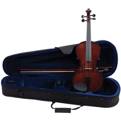 Palatino VN-450 Allegro Hand-Carved Violin Outfit with Case and Bow, 3/4 Size, Golden Brown image 1