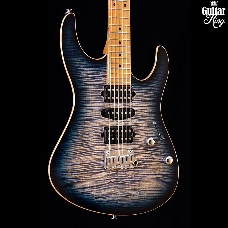 Suhr Modern Plus, Faded Trans Whale Blue Burst, Roasted Maple HSH image 1