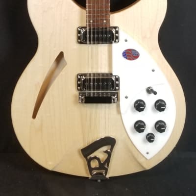 Rickenbacker 330 12 Mapleglo - Semi-Hollowbody 12 String Electric Guitar Natural Maple Color With Ca image 9