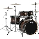 Used PDP Concept Exotic Series 5-Piece Maple Shell Pack, Walnut to Charcoal Burst