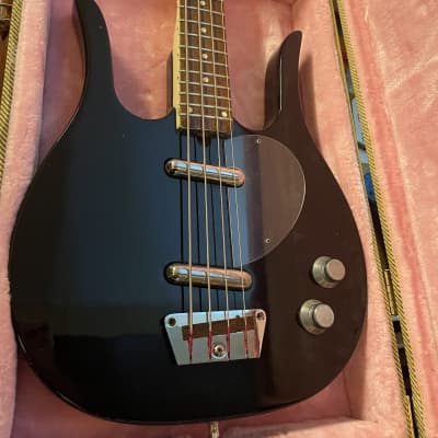 Dynelectron Longhorn Bass 1960s Black Meazzi Italy Danelectro Bass Guitar Copy / Better + Case image 14