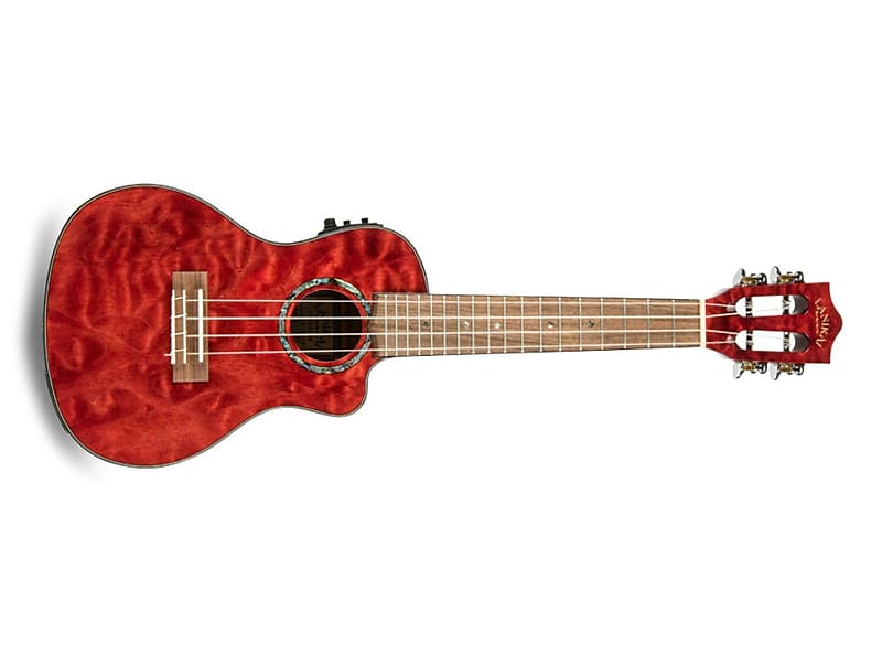 Lanikai QMRD-CEC Quilted Maple Red Stain Concert Acoustic-Electric Ukulele image 1