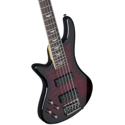 Schecter Stietto Extreme-5 Left Handed Bass Guitar Black Cherrry image 2