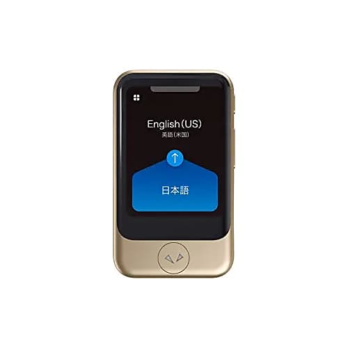 Pocketalk Two-Way Voice Translator with Built-in Data and Camera [New Model  S] - Gold