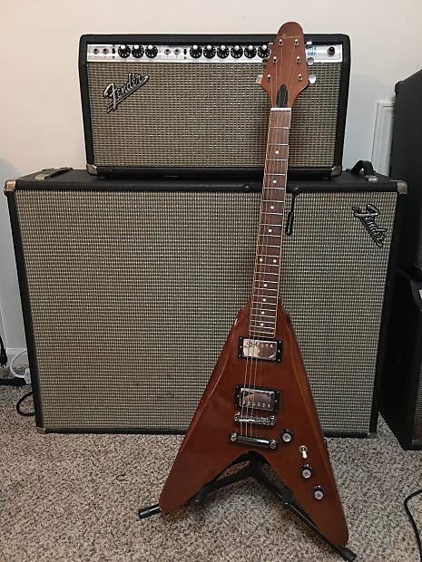 Harmony Flying V Vintage 70 s in Natural Mahogany Natural Mahogany