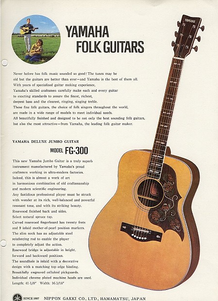Vintage Yamaha FG-300 Nippon Gakki 1967 | Reverb