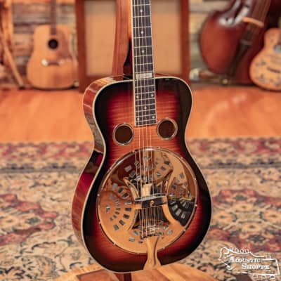 Recording King RR-75PL-SN Phil Leadbetter Signature All Flamed Maple Resonator Guitar #7253 image 4