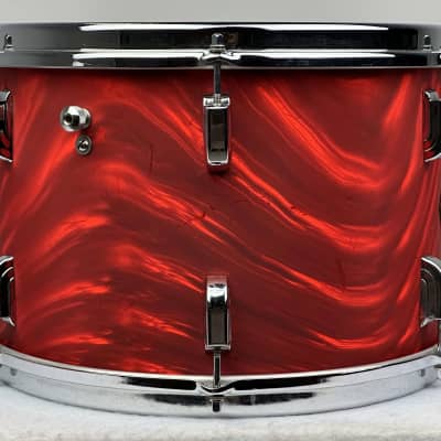 Leedy 20/13/16/5x14" Vintage 60's Drum Set - Red Satin Flame image 17