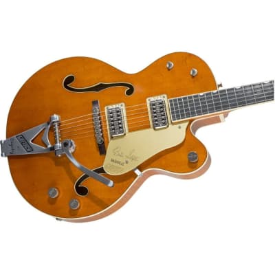 Gretsch G6120T-BSSMK Brian Setzer Signature Nashville Hollow Body '59 ‘Smoke’ with Bigsby Electric Guitar (Smoke Orange Lacquer) image 4