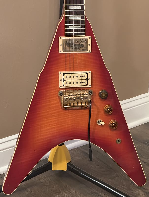 RARE Vintage Ibanez Flying V RR550 1983 Rocket Roll Cherry Sunburst image 1