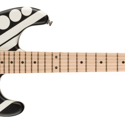 EVH - EVH Striped Series Circles  Maple Fingerboard  White and Black - 5107902386 for sale