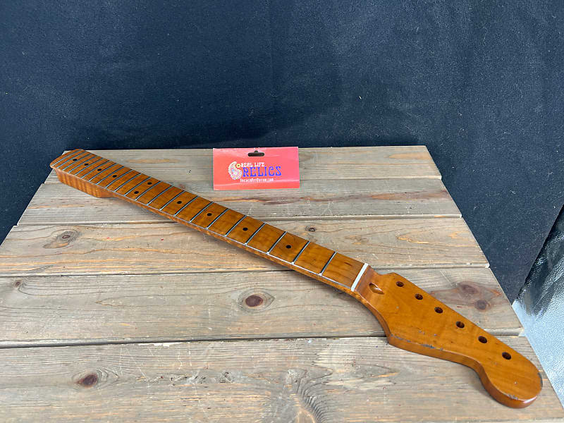 Real Life Relics Nitro Curly Flame Maple Strat® Style Neck | Reverb