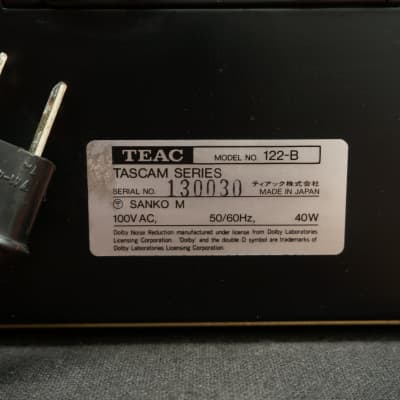 Tascam 122-B Vintage Rack Mount Master Stereo Cassette Tape Recorder 100V image 12