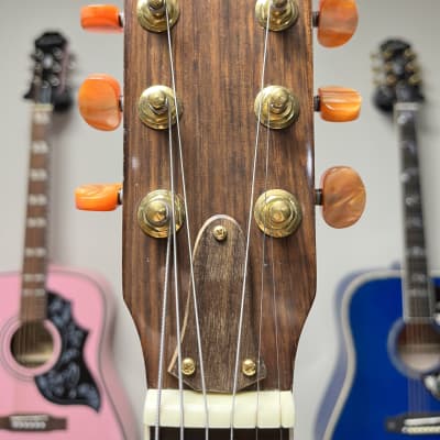 Hohner Vintage Acoustic Guitar Solid Spruce Ovangkol Back & Sides w/ Gig Bag Beautiful Grain View Photos image 9