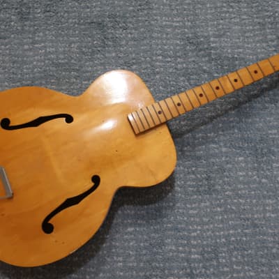 Vintage 1930-50s Kay Harmony 17.5' Jumbo Guitar Husk Project Natural Rare Model Husk Only Project For Restoration for sale