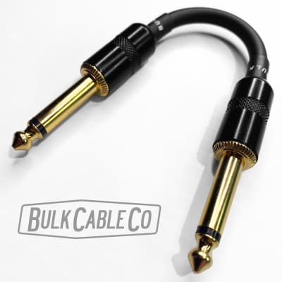 Marshall Channel Jumper Cable - Mogami 2524 - Short Straight Stubby Connectors - Black / Gold  - JMP JTM Plexi