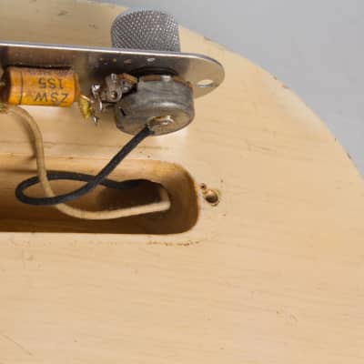 Fender Telecaster Solid Body Electric Guitar (1955), ser. #7792, original tweed hard shell case. image 17