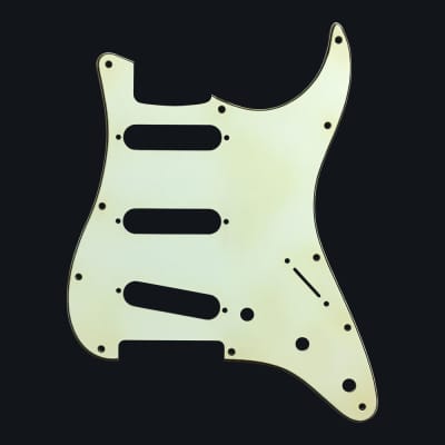 Made to Order - FRANCHIN Mercury pickguard Relic Aged, Vintage White/ Black/ Mint Green/ Tortoise Red, SSS/HSS, guitar scratchplate S-type Made in Italy imagen 2