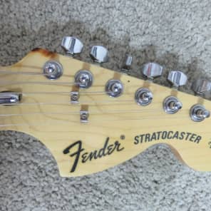 Vintage 1994 Fender Stratocaster Guitar Yellow Japan Clean Case 1970s 3 Bolt Reissue image 4