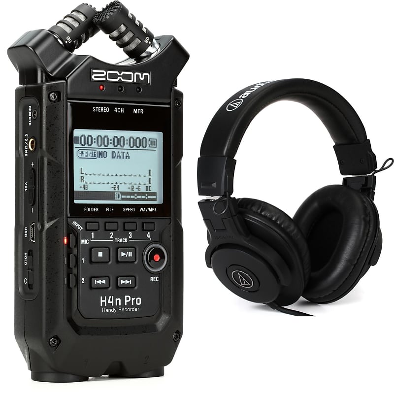 Zoom H4n Pro Handy Recorder and Headphones - Black image 1