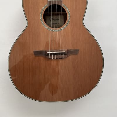 Takamine Classical Cutaway Acoustic Guitar with preamp, electric-profile slim neck image 3