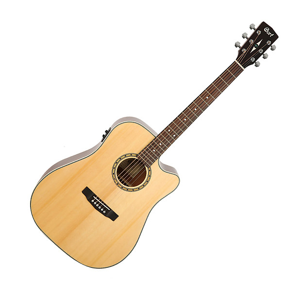 Cort MR600F NS Solid Spruce/Mahogany Dreadnought Cutaway with Electronics Natural Satin image 1