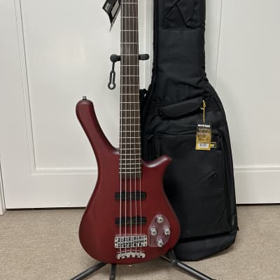 Warwick Rockbass Fortress 5 String Bass - Burgundy Red Transparent Satin for sale