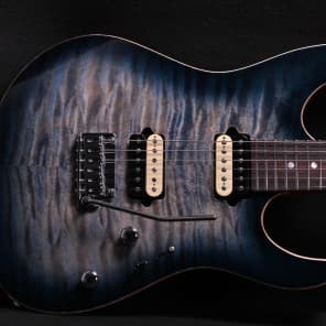 Suhr  Modern Custom Mahogany 2015 Faded Trans Whale Blue Burst Quilt Top image 7