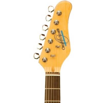 Oscar Schmidt OS-30-SFG Solid Body 3/4 Size Electric Guitar, Surf Green image 3