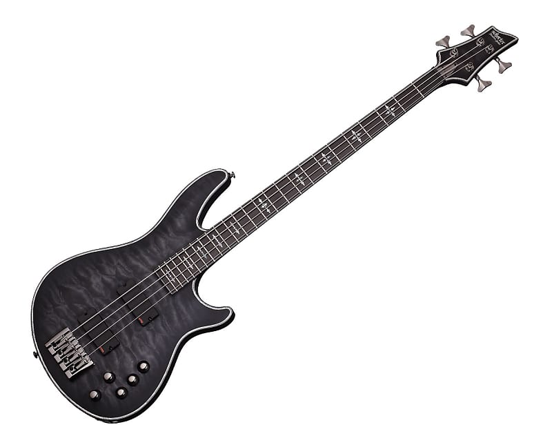 Schecter Hellraiser Extreme-4 Bass Guitar - See-Thru Black Satin image 1
