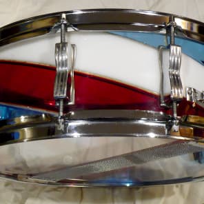Ludwig Vistalite Snare Drum  Red/White/Blue Spiral image 8