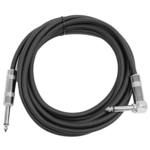2 Pack - 10' Black Guitar Cable TS 1/4" to Right Angle - Instrument Cord image 2