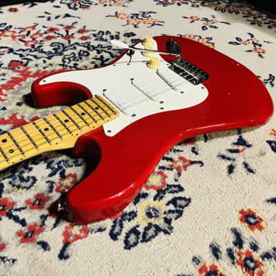 Peavey Predator SSS with Power Bend Vibrato 1990s - Red w/ Lace Sensor Pickups and Gotoh Magnum Locking Tuners image 3