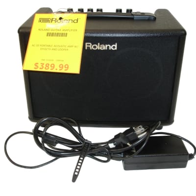 Roland AC-33 30-Watt Battery Powered Portable Acoustic Guitar Amp, Black