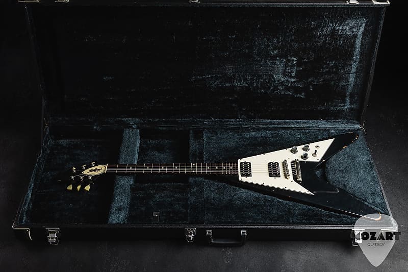 ギター ESP Navigator Custom Order Flying V Navigator (ESP) Flying V 2013 - Black, Excellent Condition