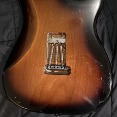 Left Handed Fender Baritone Stratocaster 27" Scale Parts Build Subsonic Neck Sunburst image 5