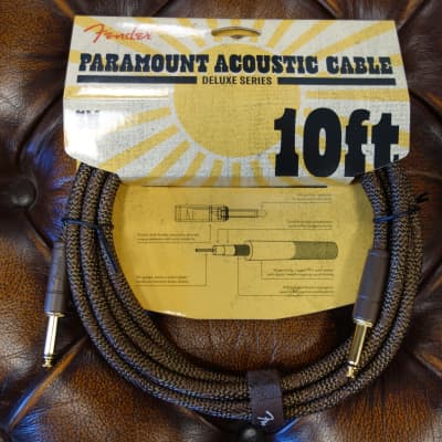 Fender Paramount 10' Acoustic Instrument Cable Brown for sale