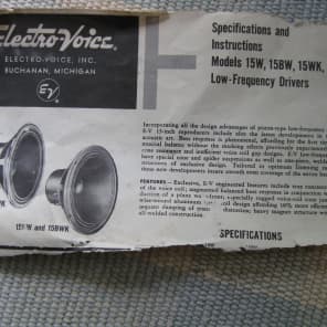 Electro-Voice Model 15W, Alnico Magnet, 15