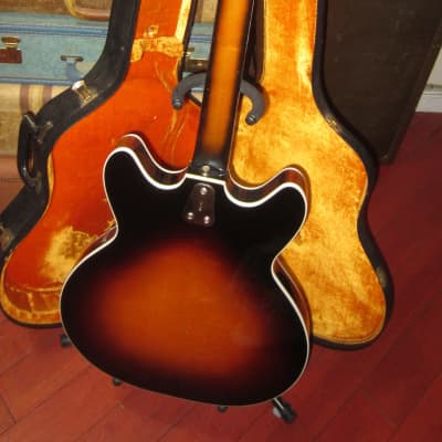 1965 Hagstrom Viking Hollowbody Electric Sunburst w. Original Hard Case image 8