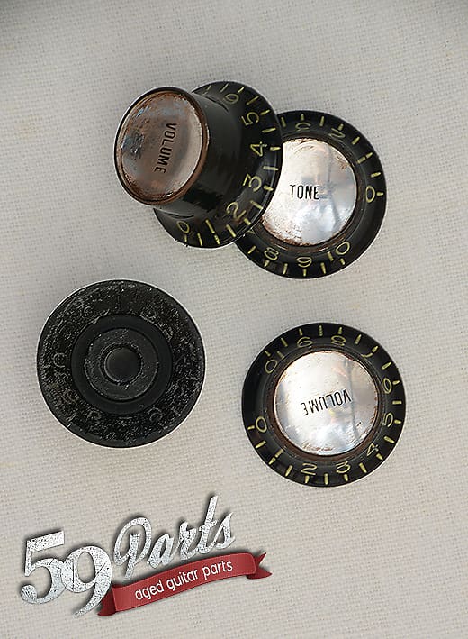 Set Of 4 Hand Aged Gibson Les Paul Reflector Knobs Reverb 5652