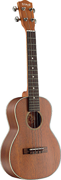 Stagg Tenor Ukulele with solid mahogany top, in black nylon gigbag image 1