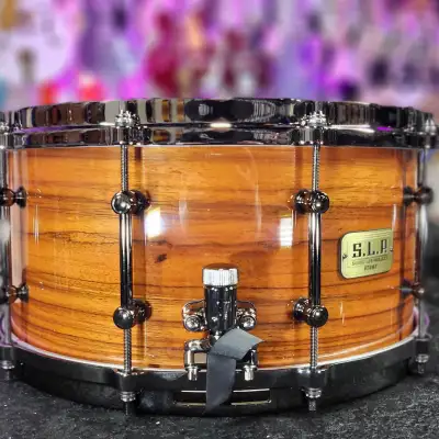 Tama S.L.P. G-Maple Snare Drum - 7 x 14in. - Gloss Tangerine Zebrawood Auth Dealer Free Shipping! image 2
