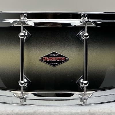 Craviotto 22/13/16/6.5x14" VIDEO Signed 2013 Solid Maple Shell Drum Set - Black/Gold Duco Sparkle Lacquer image 9