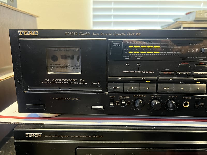 TEAC Double Auto Reverse Tape cheapest Cassette Deck Player W-525R Preowned Tested Works.