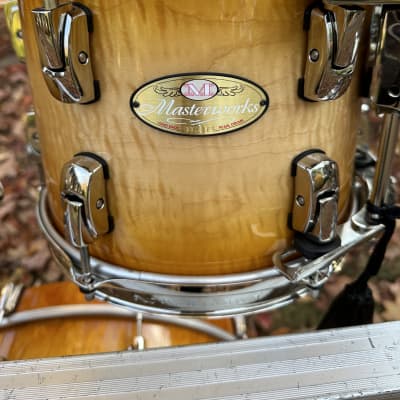 Pearl Pearl Masterworks Stadium Exotic 4-piece Shell Pack - Sunburst over Flame Maple image 4