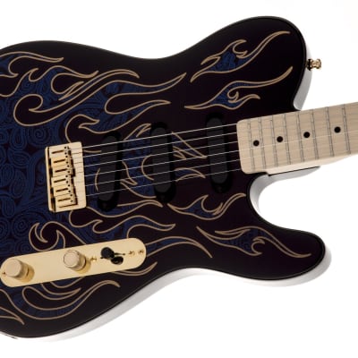 Fender James Burton Telecaster Paisley Flames Artist Series Electric Guitar 0108602888 Blue image 3