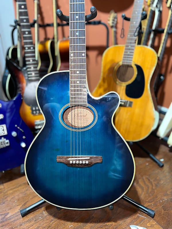 1990s Aria - Elecord FET 500 Blue Burst - Acoustic Electric Guitar 