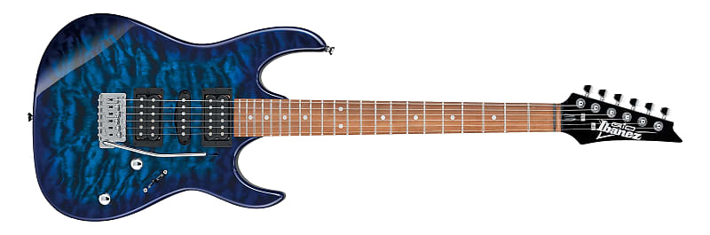 Ibanez GRX70QATBB GIO RX 6 String Electric Guitar Transparent Blue Burst image 1