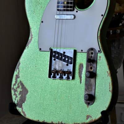 American Fender Telecaster Custom  Heavy Relic Green Sparkle image 2