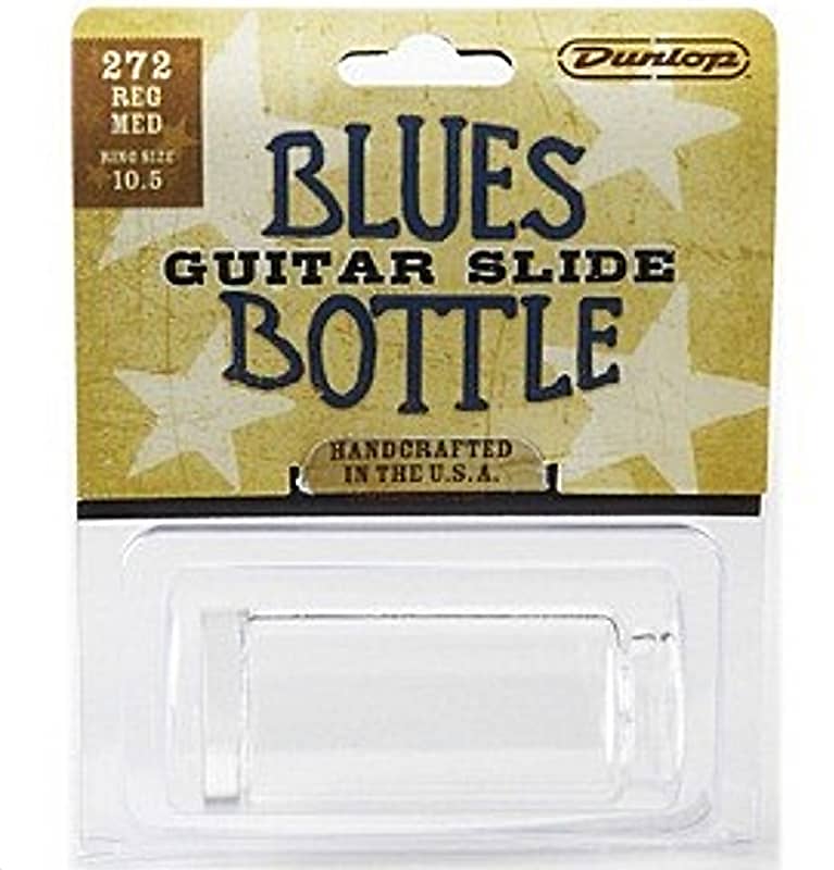 Dunlop 272 Blues Bottle Glass Slide Regular Wall 10.5 Ring Size GUITAR SLIDE 2018 Clear image 1